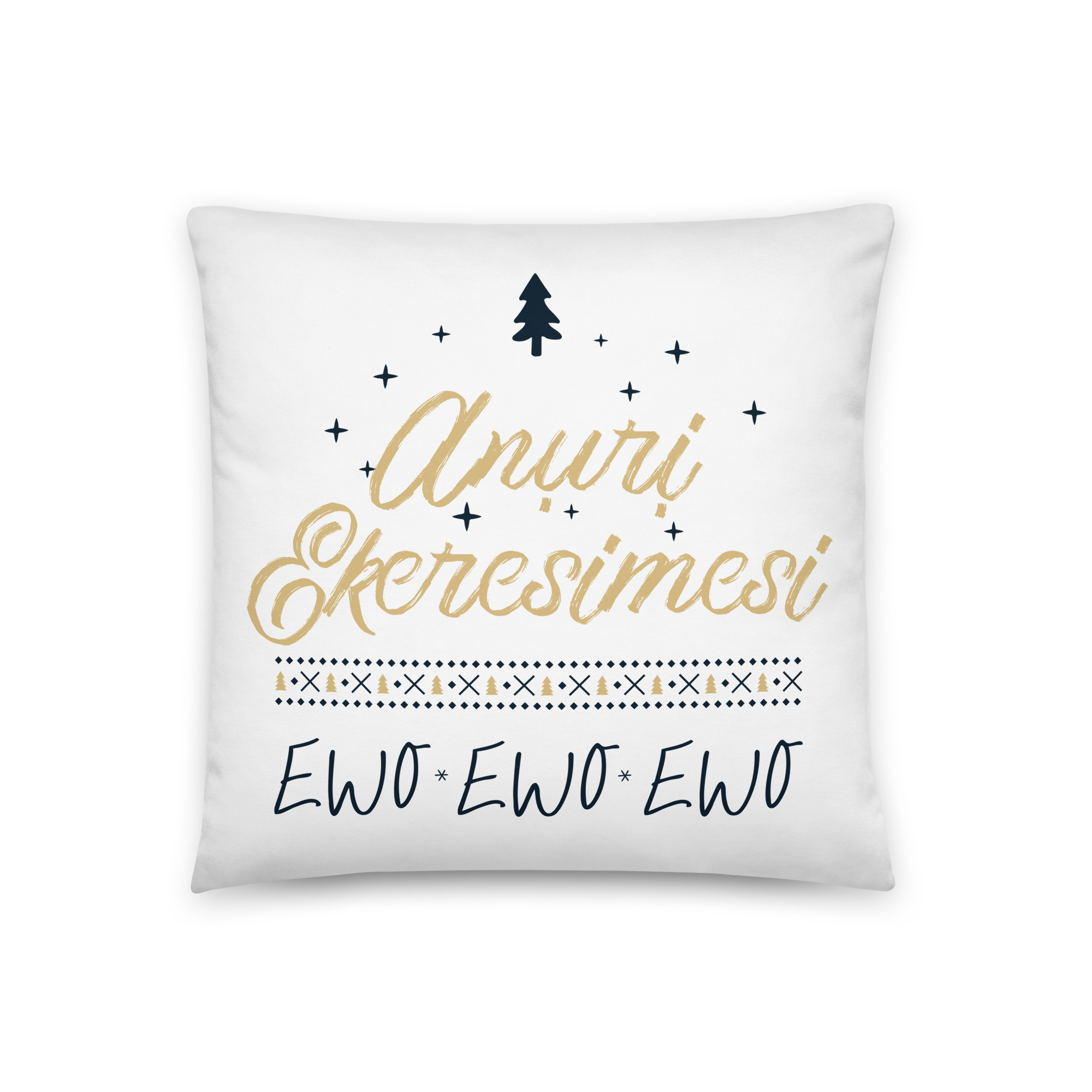 Aṅụrị Ekeresimesi Throw Pillow – Igbo “Merry Christmas” Accent Cushion | Festive Home Décor - Image 2