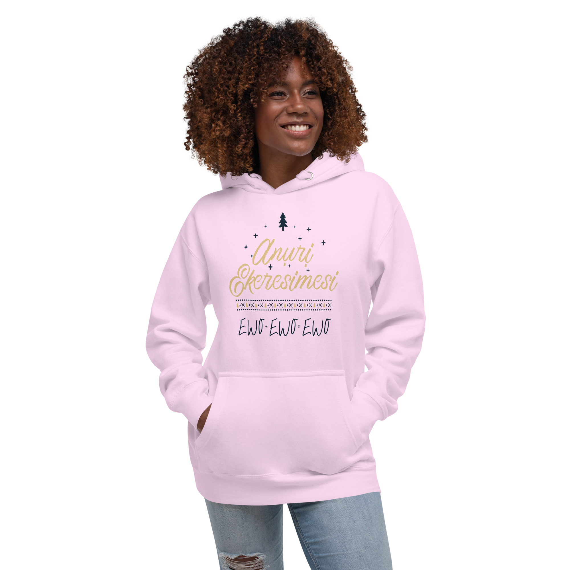 Aṅụrị Ekeresimesi Hoodie – Igbo “Merry Christmas” Unisex Streetwear | Cozy Fleece Hoodie - Image 5