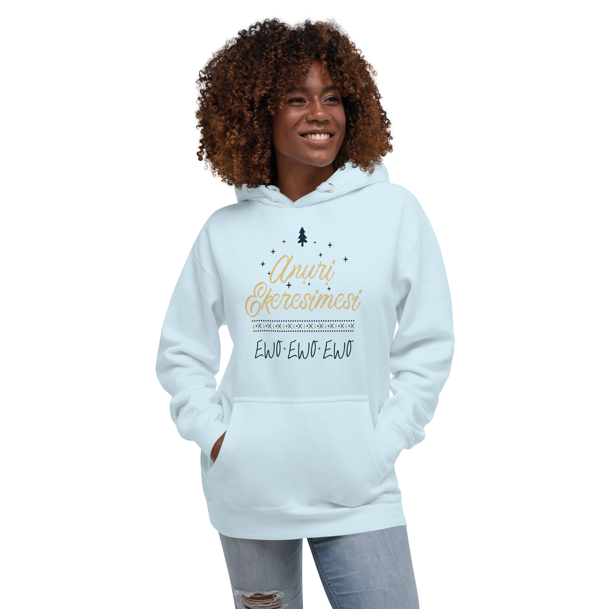 Aṅụrị Ekeresimesi Hoodie – Igbo “Merry Christmas” Unisex Streetwear | Cozy Fleece Hoodie - Image 4