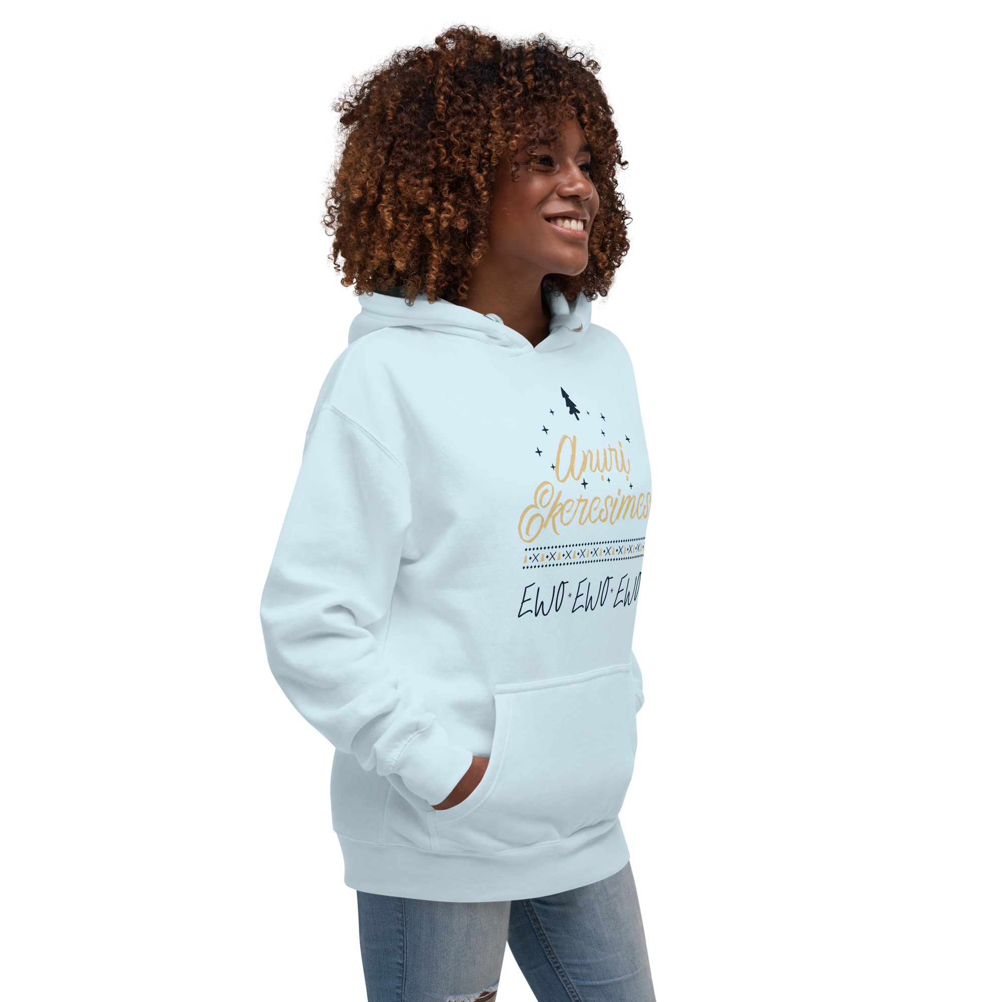 Aṅụrị Ekeresimesi Hoodie – Igbo “Merry Christmas” Unisex Streetwear | Cozy Fleece Hoodie - Image 6