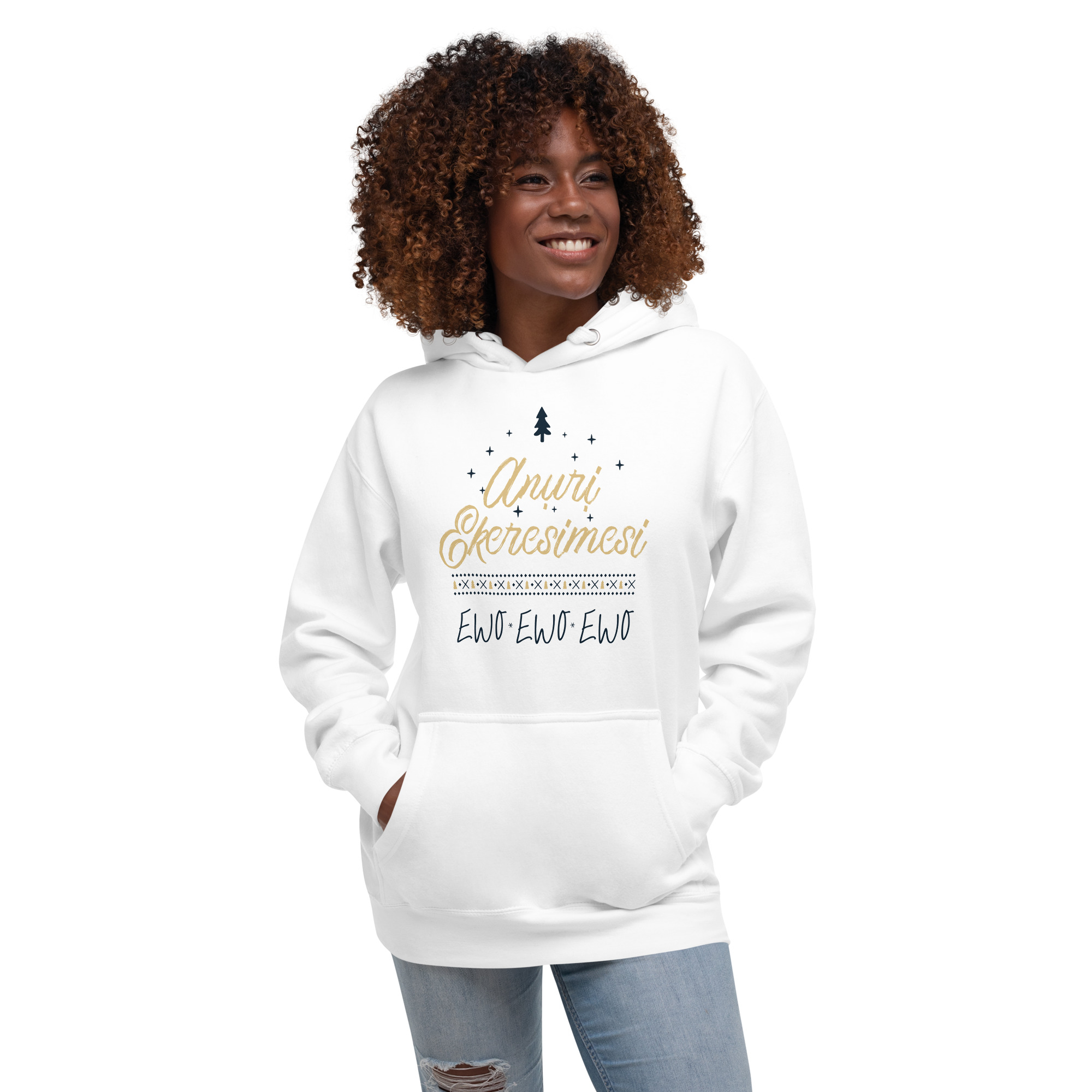 Aṅụrị Ekeresimesi Hoodie – Igbo “Merry Christmas” Unisex Streetwear | Cozy Fleece Hoodie - Image 3